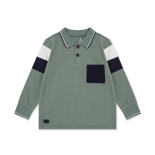 Stripe Long Sleeve Polo 112