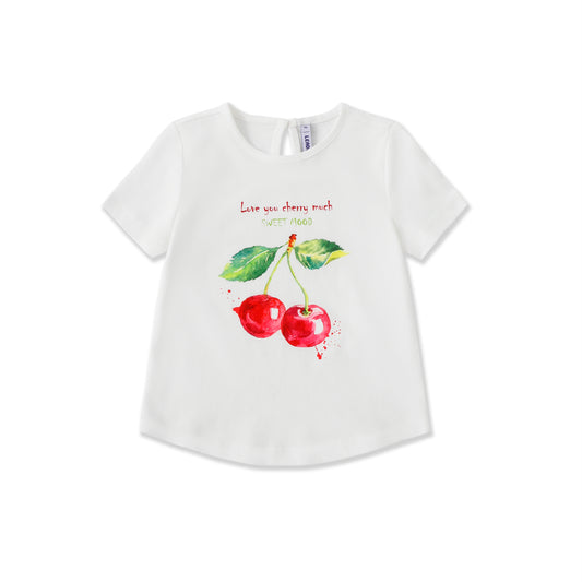 Girls Cherry & Strawberry Graphic T-Shirt 125