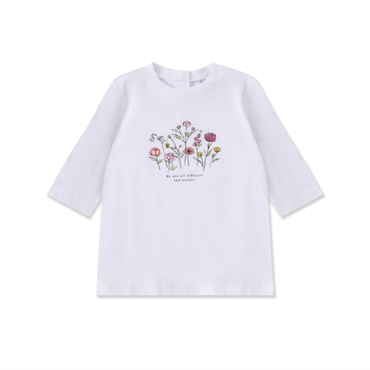 Girls Botanical Flower Long Sleeve T-Shirt 130