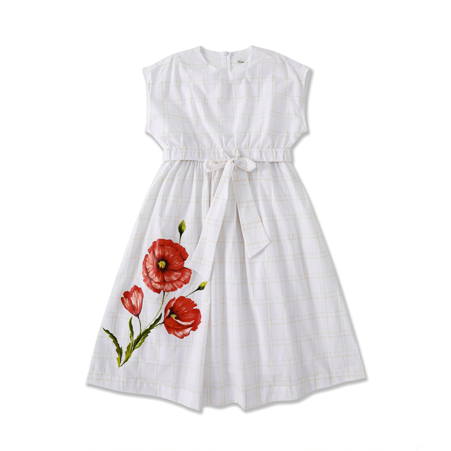 Soft Plaid Sash Dress 292