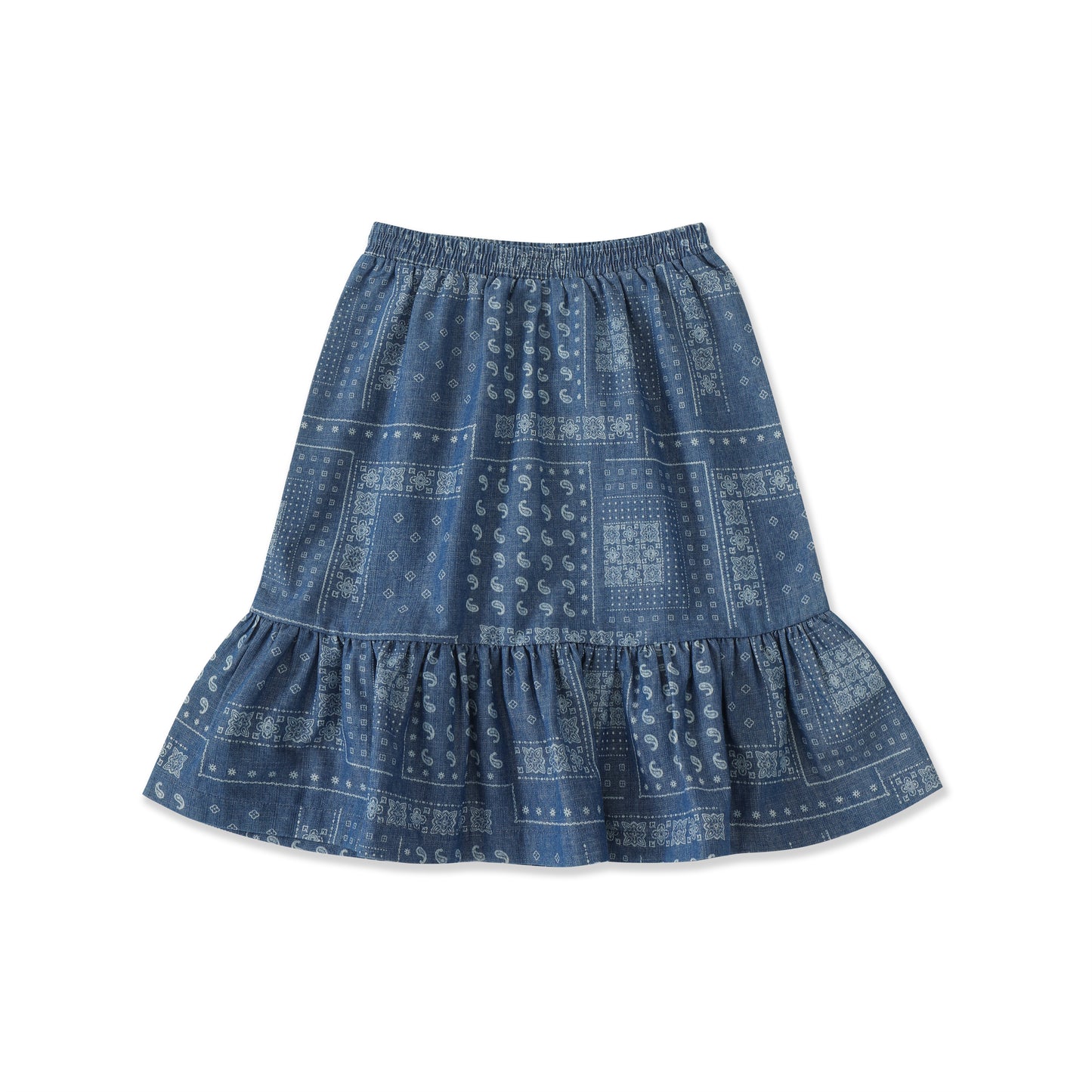 Wildflower Denim Collection Bandana Patchwork Maxi Skirt 560