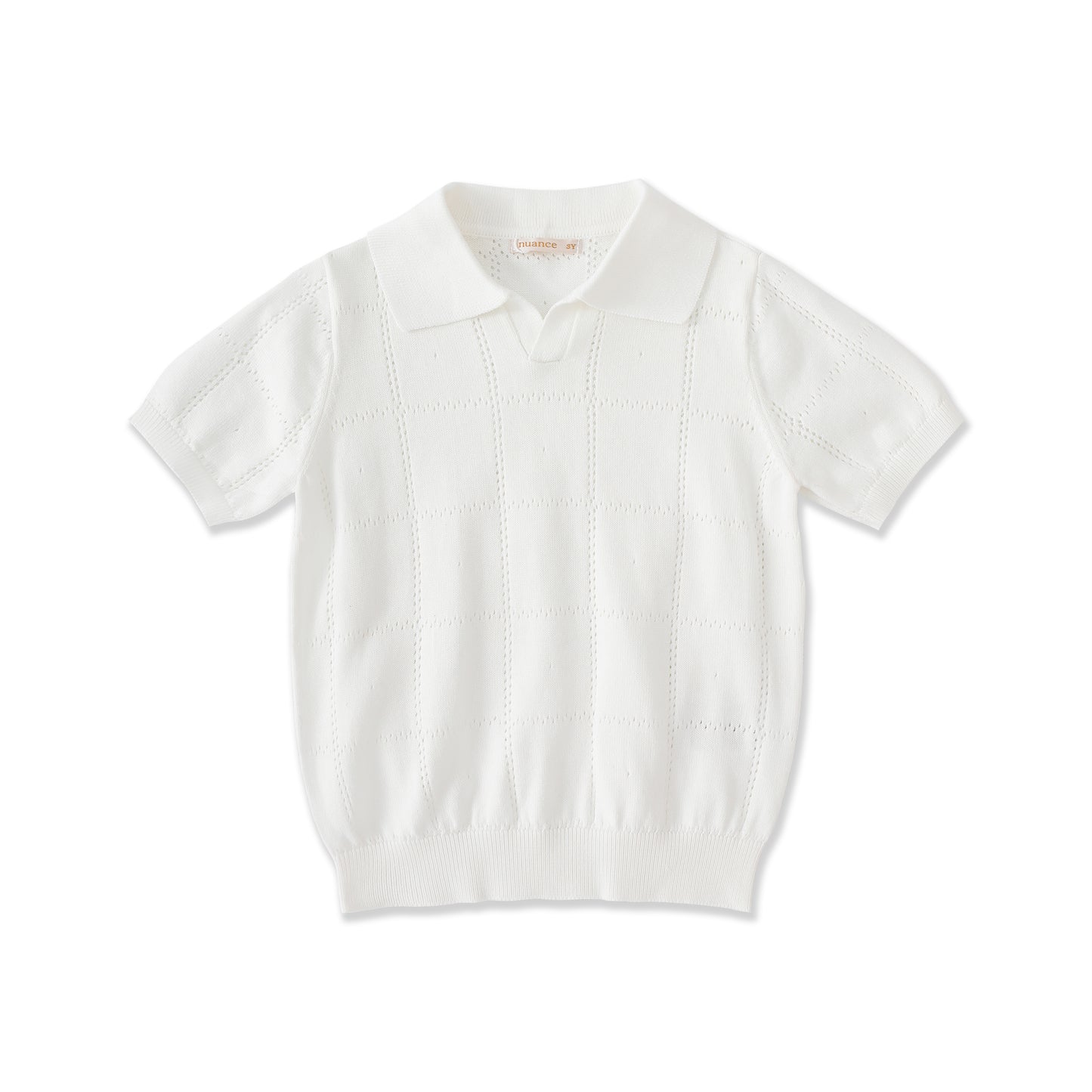 Embroidered Collection Knit Polo Top 571