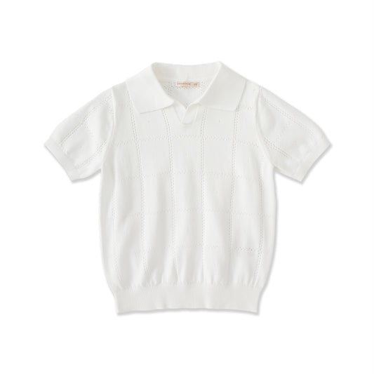 Embroidered Collection Knit Polo Top 571