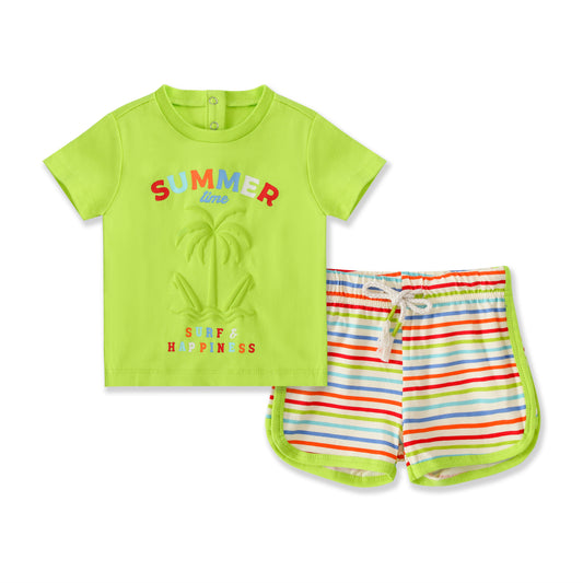 Boardwalk Stripe Surf Short Set 136