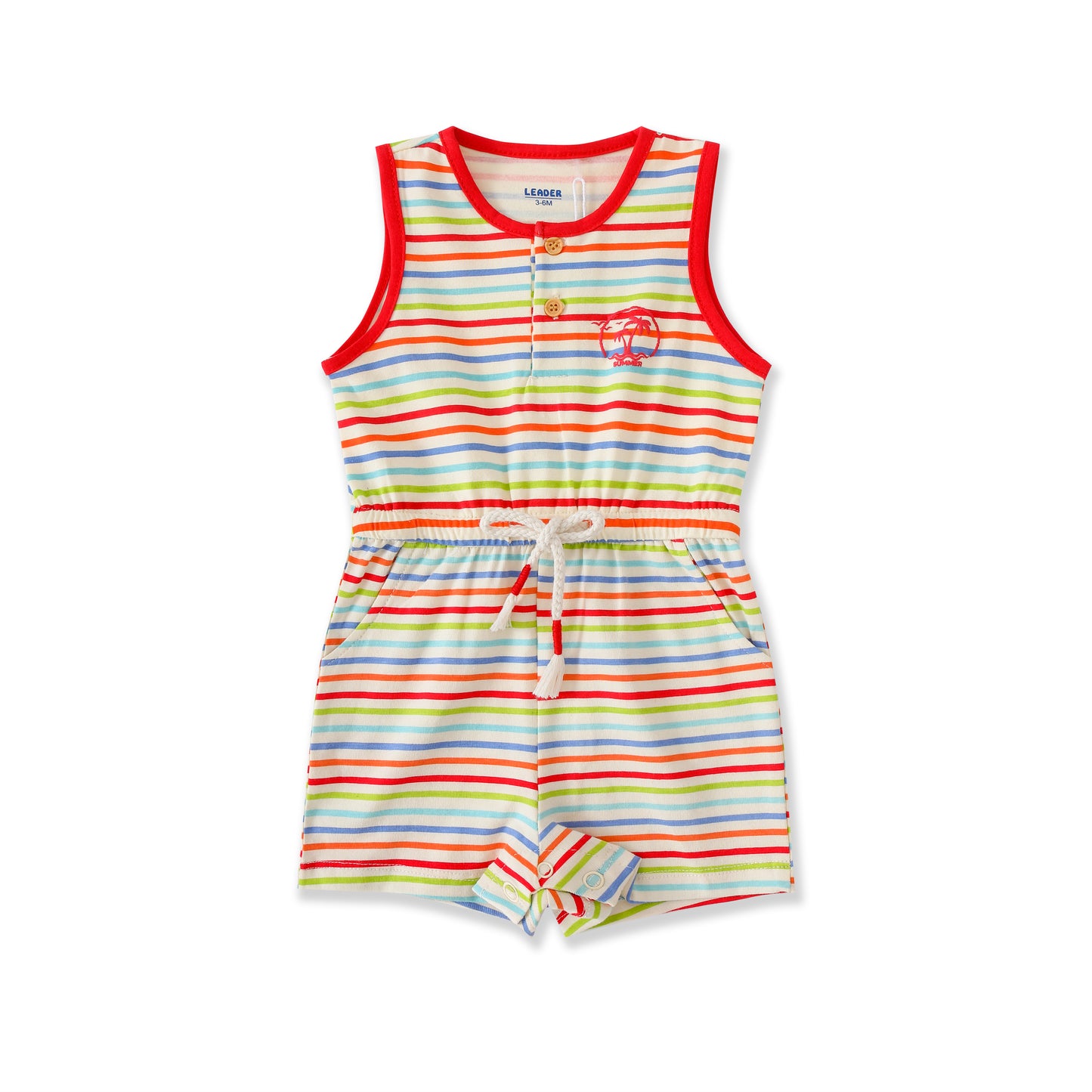 Boardwalk Stripe Henley Romper 140
