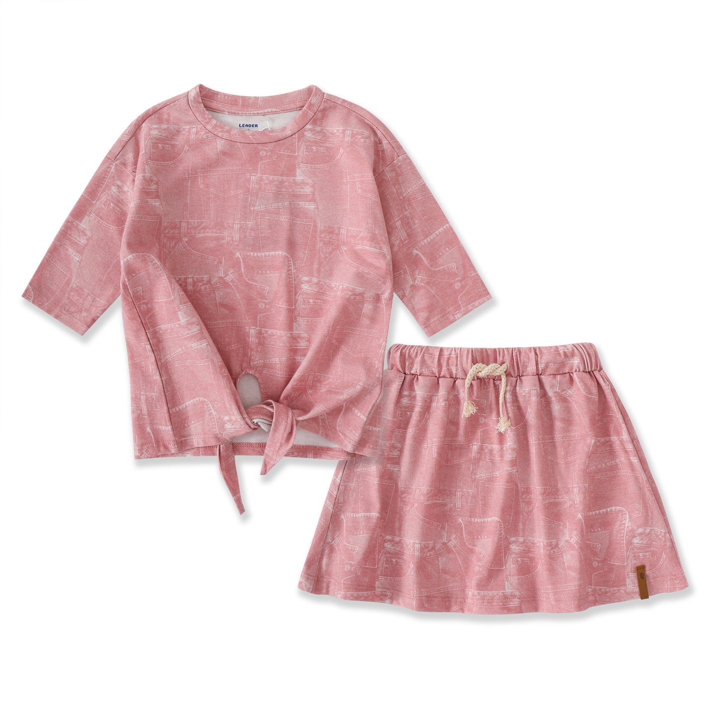 Playtime Prints Tie-Front Top & Skirt Set 144