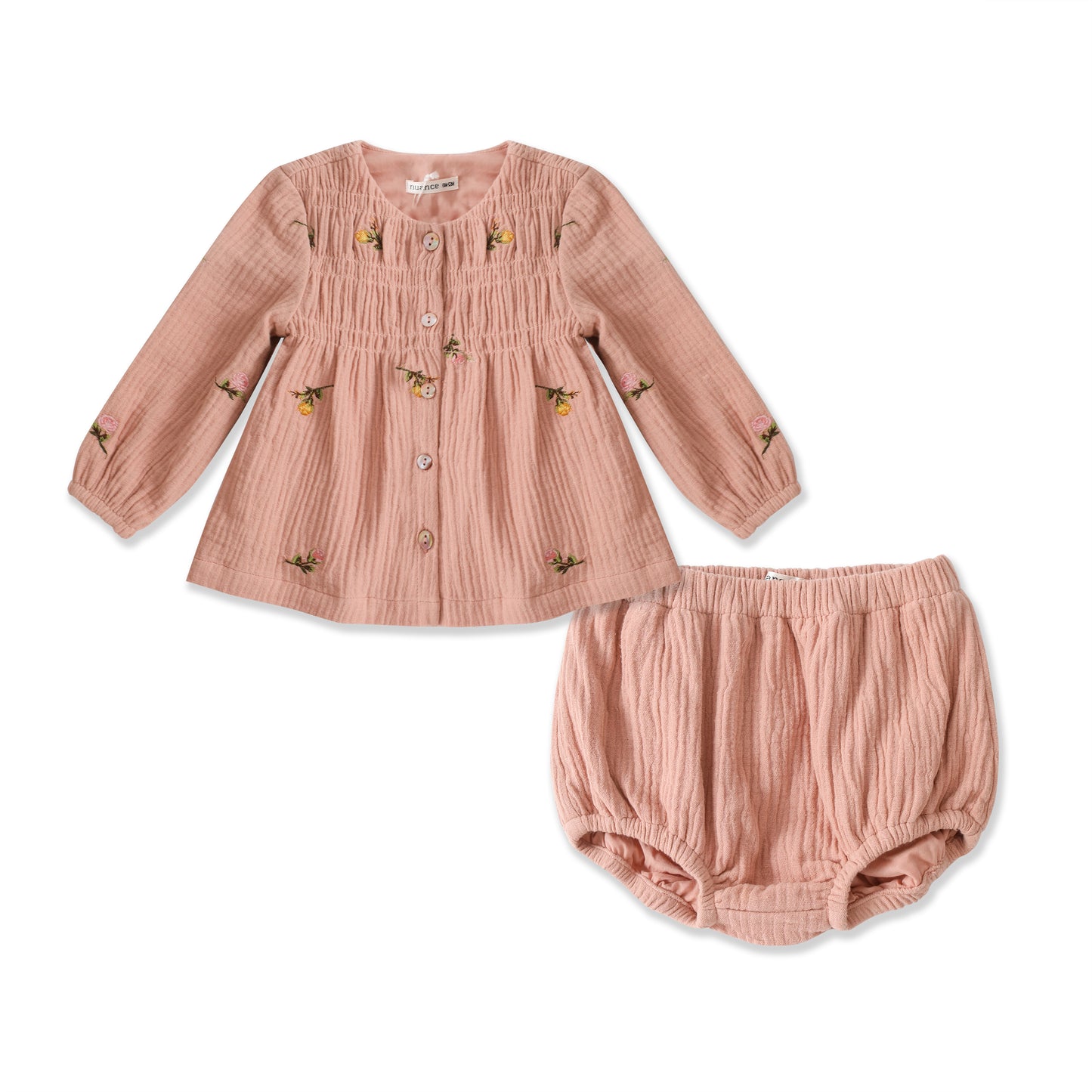 Garden Trellis Embroidered Dress & Bloomers 27032