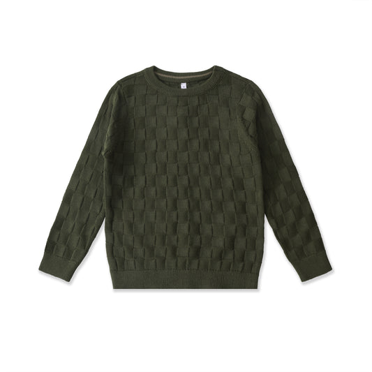Textured Checkered Sweater 37023