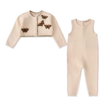 Ivory and Noir Romper & Cardigan 47382