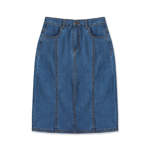 Denim Column Skirt 75043