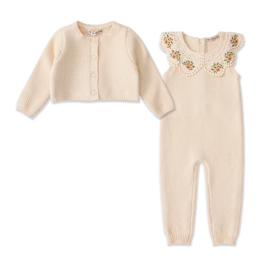 English Rose Collection Romper & Cardigan 77018