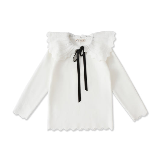 Scallop Collar Knit Top 87048