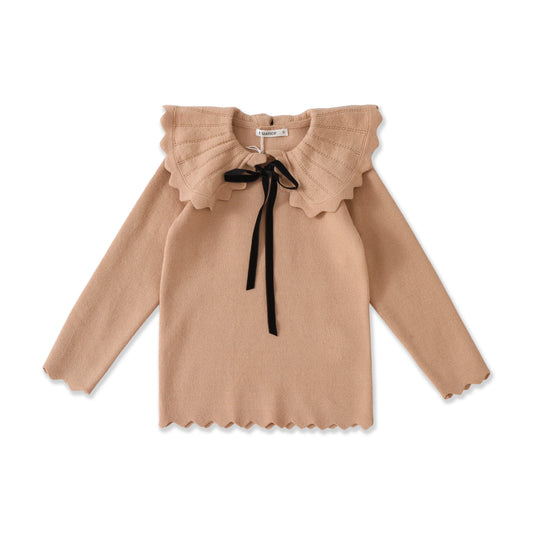 Scallop Collar Knit Top 87048