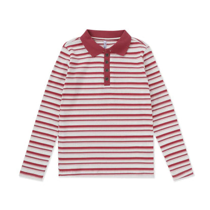 Girls Ribbed  Polo Shirt 093